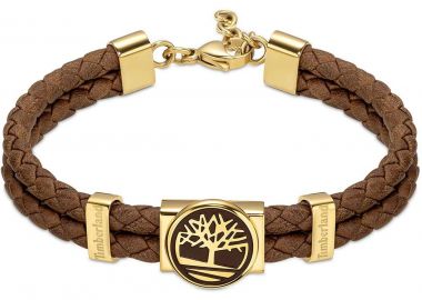 TIMBERLAND Βραχιόλι από ανοξείδωτο ατσάλι & δέρμα Brown TDAGB0001903 - Timberland Jewellery - 