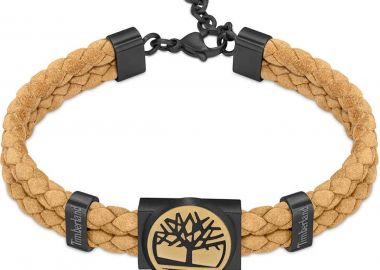 TIMBERLAND Βραχιόλι από ανοξείδωτο ατσάλι & δέρμα Brown TDAGB0001904 - Timberland Jewellery - 