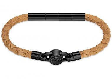 TIMBERLAND Βραχιόλι από ανοξείδωτο ατσάλι & δέρμα Brown TDAGB0002004 - Timberland Jewellery - 