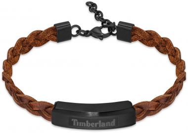TIMBERLAND Βραχιόλι από ανοξείδωτο ατσάλι & δέρμα Brown TDAGB0002101 - Timberland Jewellery - 