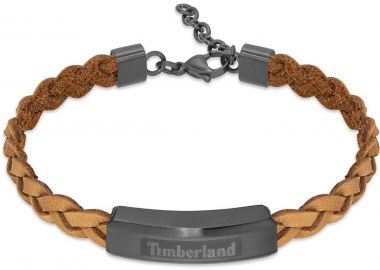 TIMBERLAND Βραχιόλι από ανοξείδωτο ατσάλι & δέρμα Brown TDAGB0002103 - Timberland Jewellery - 
