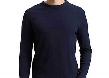 Tom Tailor ανδρικό πουλόβερ μονόχρωμο Regular Fit - 1049500 Μπλε Σκούρο - TOM TAILOR - 