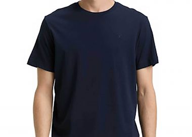 Tom Tailor ανδρικό T-shirt με κεντημένο λογότυπο Regular Fit - 1050139 Μπλε Σκούρο - TOM TAILOR - 