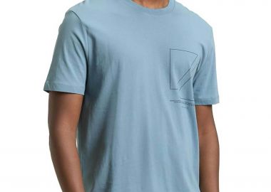 Tom Tailor ανδρικό T-shirt με print Basic Fit - 1043491 Μπλε Pale - TOM TAILOR - 