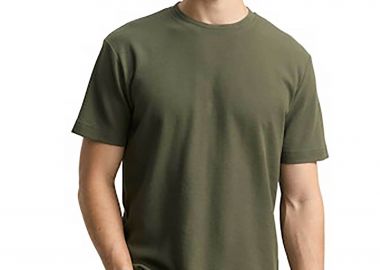 Tom Tailor ανδρικό T-shirt με waffle pattern Regular Fit - 1048599 Χακί - TOM TAILOR - 
