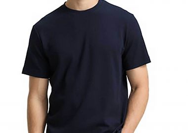 Tom Tailor ανδρικό T-shirt με waffle pattern Regular Fit - 1048599 Μπλε Σκούρο - TOM TAILOR - 
