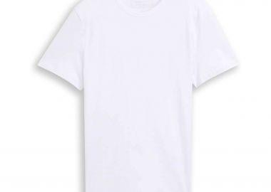 Tom Tailor ανδρικό T-shirt μονόχρωμο Slim Fit - 1048995 Λευκό - TOM TAILOR - 