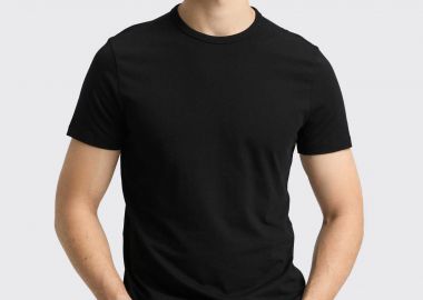 Tom Tailor ανδρικό T-shirt μονόχρωμο Slim Fit - 1048995 Μαύρο - TOM TAILOR - 