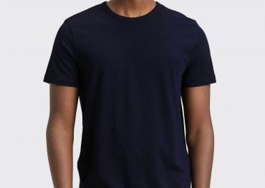 Tom Tailor ανδρικό T-shirt μονόχρωμο Slim Fit - 1048995 Μπλε Σκούρο - TOM TAILOR - 