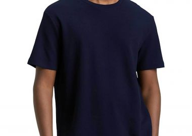 Tom Tailor ανδρικό T-shirt structured μονόχρωμο Basic Fit - 1049041 Μπλε Σκούρο - TOM TAILOR - 