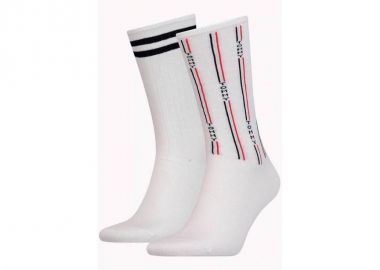 Tommy Hilfiger Ανδρικές Κάλτσες Λευκές 2 Pack 1001300 - Tommy Hilfiger - 