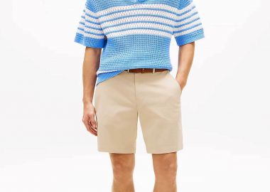 Tommy Hilfiger ανδρική βερμούδα chino Regular Fit - MW0MW42352 Μπεζ - TOMMY HILFIGER - 