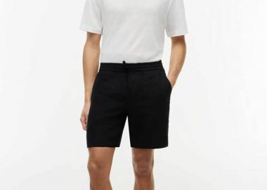 Tommy Hilfiger ανδρική βερμούδα chino Regular Fit - MW0MW44353 Μαύρο - TOMMY HILFIGER - 