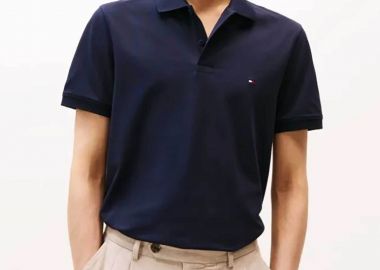 Tommy Hilfiger ανδρική μπλούζα πόλο με κεντημένο logo flag Regular Fit - MW0MW37309 Σκούρο Μπλε - TOMMY HILFIGER - 