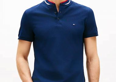 Tommy Hilfiger ανδρική μπλούζα πόλο με κεντημένο logo flag Slim Fit - MW0MW34752 Μπλε Navy - TOMMY HILFIGER - 