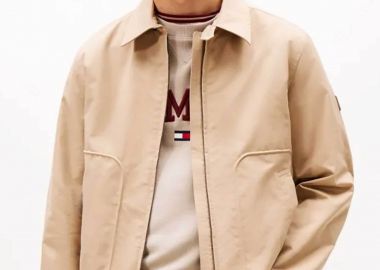 Tommy Hilfiger ανδρικό jacket με ψηλό λαιμό και κεντημένο logo Relaxed Fit - MW0MW41864 Μπεζ - TOMMY HILFIGER - 
