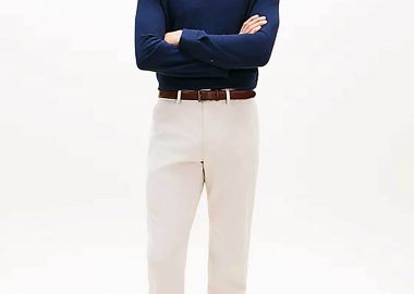 Tommy Hilfiger ανδρικό παντελόνι chino Straight Fit - MW0MW41923 Εκρού - TOMMY HILFIGER - 
