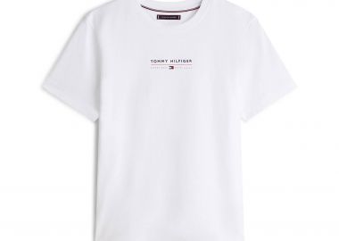 Tommy Hilfiger ανδρικό T-shirt με λογότυπο Regular Fit - MW0MW42363 Λευκό - TOMMY HILFIGER - 