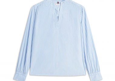 Tommy Hilfiger γυναικεία μπλούζα με ριγέ σχέδιο Regular Fit - WW0WW47929 Γαλάζιο - TOMMY HILFIGER - 
