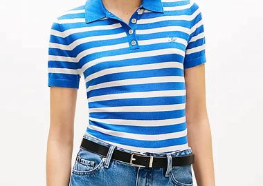 Tommy Hilfiger γυναικεία μπλούζα πόλο με κεντημένο logo Regular Fit - WW0WW48503 Μπλε - TOMMY HILFIGER - 