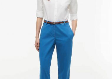 Tommy Hilfiger γυναικείο παντελόνι chino Slim Straight Fit - WW0WW49647 Μπλε - TOMMY HILFIGER - 