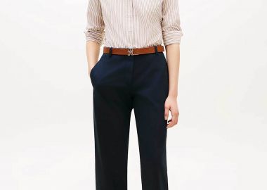 Tommy Hilfiger γυναικείο παντελόνι chino Slim Straight Fit - WW0WW49647 Μπλε Σκούρο - TOMMY HILFIGER - 