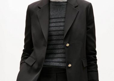 Tommy Hilfiger γυναικείο σακάκι μονόχρωμο Regular Fit - WW0WW46662 Μαύρο - TOMMY HILFIGER - 