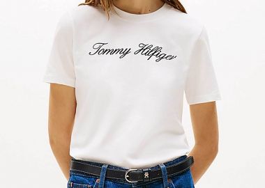 Tommy Hilfiger γυναικείο T-Shirt με λογότυπο - WW0WW43459 Εκρού - TOMMY HILFIGER - 