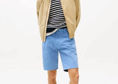 Tommy Jeans ανδρική βερμούδα chino Slim Fit - DM0DM21950 Γαλάζιο - TOMMY JEANS - 
