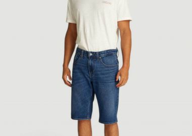 Tommy Jeans ανδρική τζιν βερμούδα - DM0DM20943 Denim Blue Σκούρο - TOMMY JEANS - 