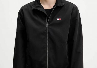Tommy Jeans ανδρικό μπουφάν με λογότυπο Regular Fit - DM0DM22720 Μαύρο - TOMMY JEANS - 