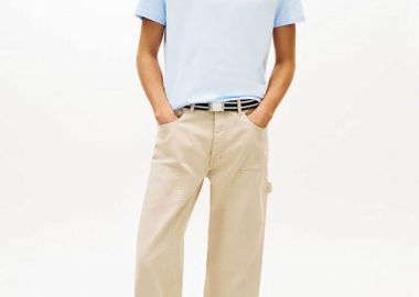 Tommy Jeans ανδρικό T-shirt με λογότυπο Regular Fit - DM0DM22548 Γαλάζιο - TOMMY JEANS - 