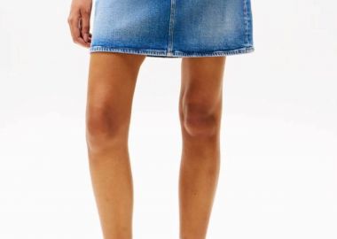 Tommy Jeans γυναικεία denim mini φούστα πεντάτσεπη Regular Fit - DW0DW20136 Denim Blue - TOMMY JEANS - 