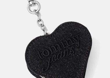 Tommy Jeans γυναικείο μπρελόκ με κρίκο και ανάγλυφο logo - AW0AW18171 Μαύρο - TOMMY JEANS - 