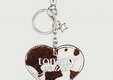 Tommy Jeans γυναικείο μπρελόκ με κρίκο και ανάγλυφο logo - AW0AW18271 Εκρού - TOMMY JEANS - 