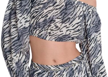 Top Ale Κροπ Τοπ Εμπριμέ 8921019-WHITE Γυναικείο - Ale - 