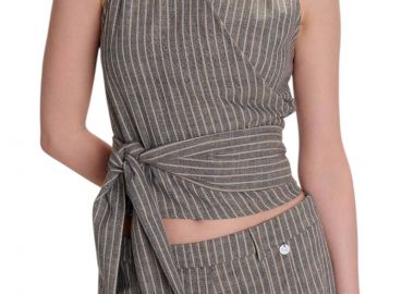 Top Ale Ριγέ Με Ιδιαίτερο Δέσιμο 8921030-GREY Γυναικείο - Ale - 