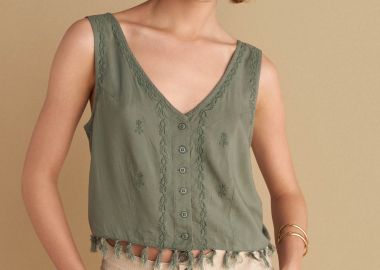 Τοπ αμάνικο με κεντήματα - 5206634954749 -  - 