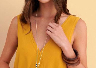 Τοπ ασύμμετρο V-neck με κολιέ - 5206179131483 -  - 