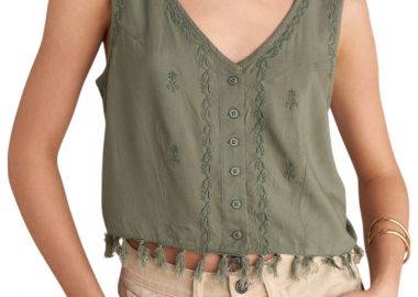 Top Attrattivo Αμάνικο Με Κεντήματα 9921141-LIGHT KHAKI Γυναικείο - Attrattivo - 