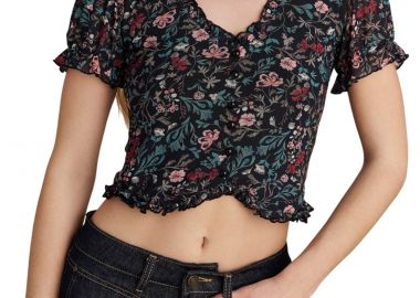 Top Attrattivo Cropped Φλοράλ 9922927-BLACK Γυναικείο - Attrattivo - 
