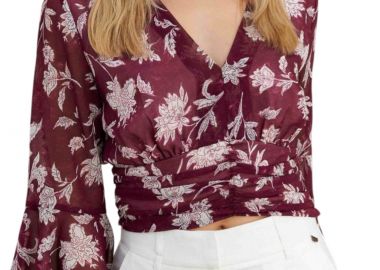 Top Attrattivo Φλοράλ Με Ιδιαίτερα Μανίκια 9923164-CHERRY Γυναικείο - Attrattivo - 