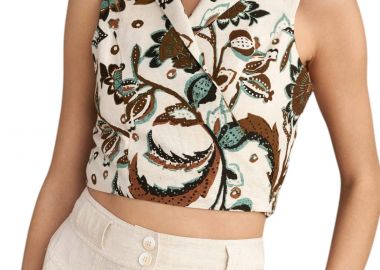 Top Attrattivo Κροπ Εμπριμέ Με Δέσιμο 9920668-MULTICOLOR Γυναικείο - Attrattivo - 