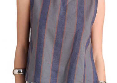 Top Attrattivo Λινό Με Άνοιγμα Στην Πλάτη 9920871-BLUE Γυναικείο - Attrattivo - 