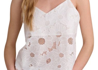 Top Attrattivo Με Κεντητά Λουλούδια 9920688-WHITE Γυναικείο - Attrattivo - 