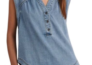 Top Attrattivo Με Μάο Γιακά Denim Όψη 9920468-BLUE Γυναικείο - Attrattivo - 