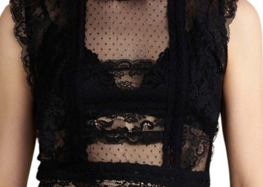 Top Attrattivo Τούλινο Με Δαντέλα 9922740-BLACK Γυναικείο - Attrattivo - 