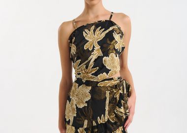 Τοπ BLE Με Δέσιμο & Tropical Print -  - 