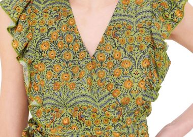 Top Funky Buddha Cropped Εμπριμέ FBL005-131-17-WARM OLIVE Γυναικείο - Funky Buddha - 