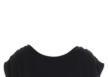 Top Kendal + Kylie Ruffle Elastic Waist Crop Top KKW3814018-BLACK Γυναικείο - Kendal + Kylie - 
